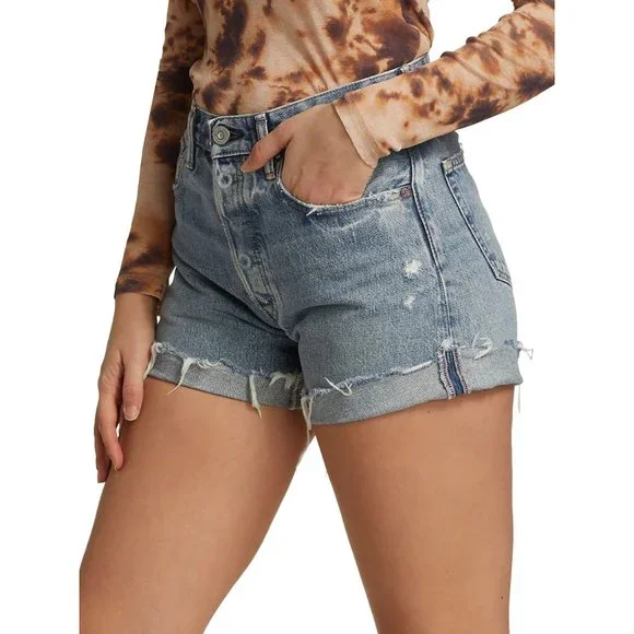 NEW Moussy Vintage Women's Size 28 (4-6) Upland Distressed Denim Shorts, NWT - Picture 3 of 7